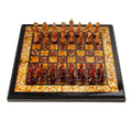 Natural Amber Inlay & Wood Chess Set – Honey and Cognac