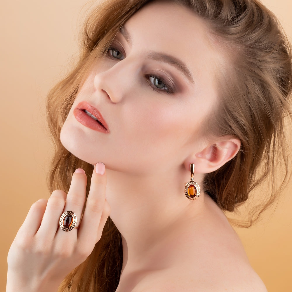 Adjustable Baltic Amber & Sterling Silver Ring – 4 Color Options