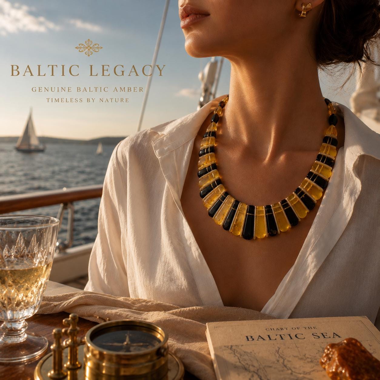 Luxury Baltic Amber Necklace – Lemon Amber Statement Jewelry – Genuine Baltic Amber Necklace – Museum Style Designer Necklace – 17.7 Inches