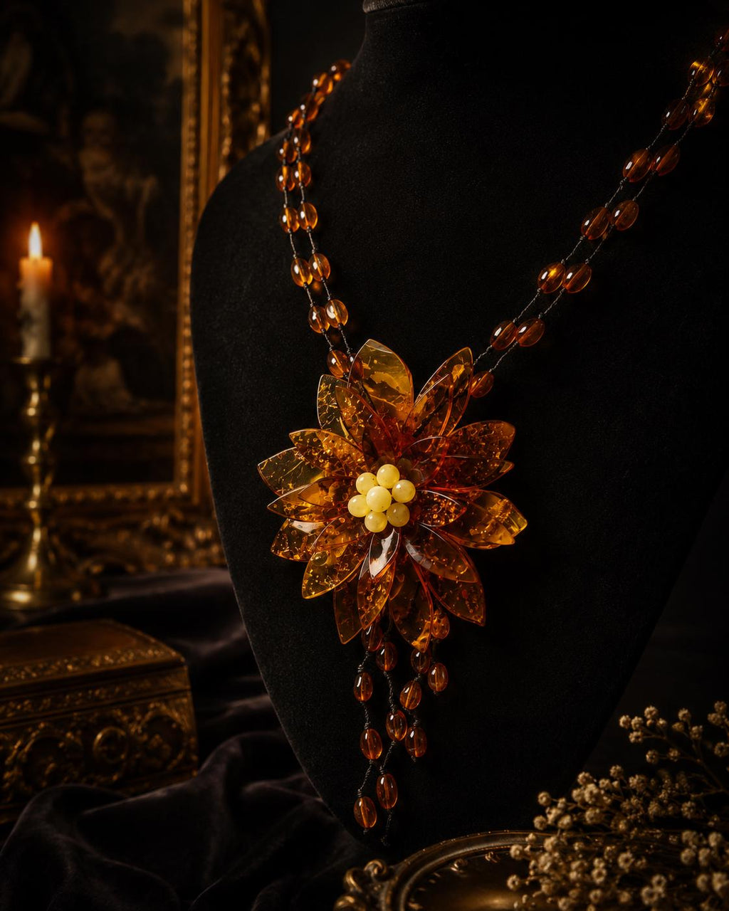 Genuine Baltic Amber Necklace Long Honey Cognac Amber Jewelry Luxury Statement Necklace 27.5 Inch Baltic Jewelry