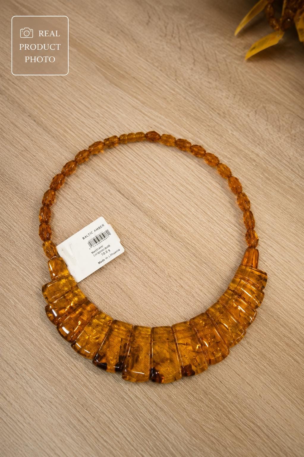 Luxury Baltic Amber Statement Necklace – Genuine Cognac Amber Jewelry – Elegant Old Money Style Necklace – Handmade Amber Gift – 17.7 Inch