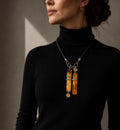 Genuine Baltic Amber Necklace Modern Geometric Pendant Honey Amber Jewelry 19.7 Inch