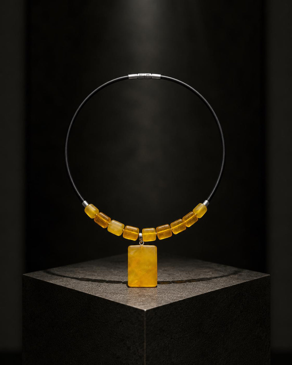 Natural Baltic Amber Necklace for Women – Genuine Honey Amber Pendant Necklace – Minimalist Baltic Amber Jewelry – 15.7 Inch
