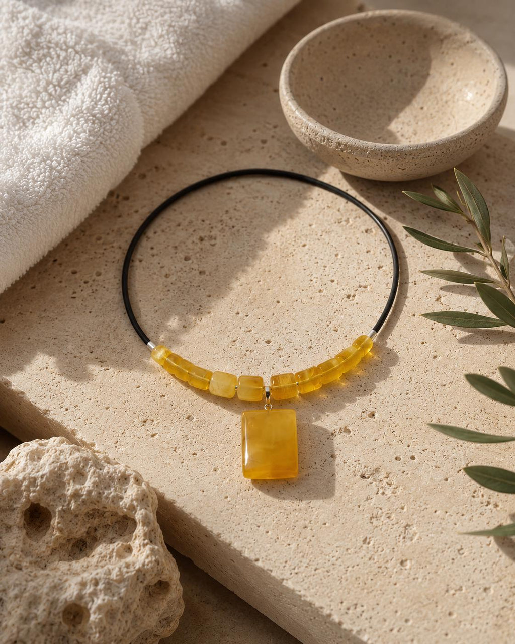 Natural Baltic Amber Necklace for Women – Genuine Honey Amber Pendant Necklace – Minimalist Baltic Amber Jewelry – 15.7 Inch