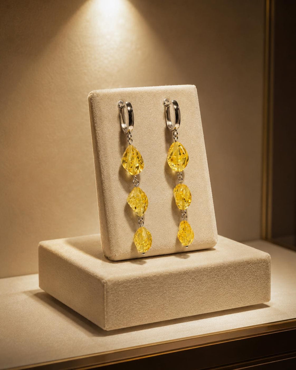 Genuine Baltic Amber Drop Earrings 2.76 Inches | Sterling Silver Lemon Amber Dangle Earrings