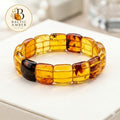 Genuine Baltic Amber Bracelet 7.48 Inches | Honey Cognac Lemon Amber Bracelet | Natural Baltic Amber Jewelry | Handmade Gift for Her
