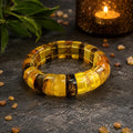 Genuine Baltic Amber Bracelet for Men, 6 Different Weights Available, Natural Stretch Amber Bracelet, Luxury Amber Jewelry Gift for Him