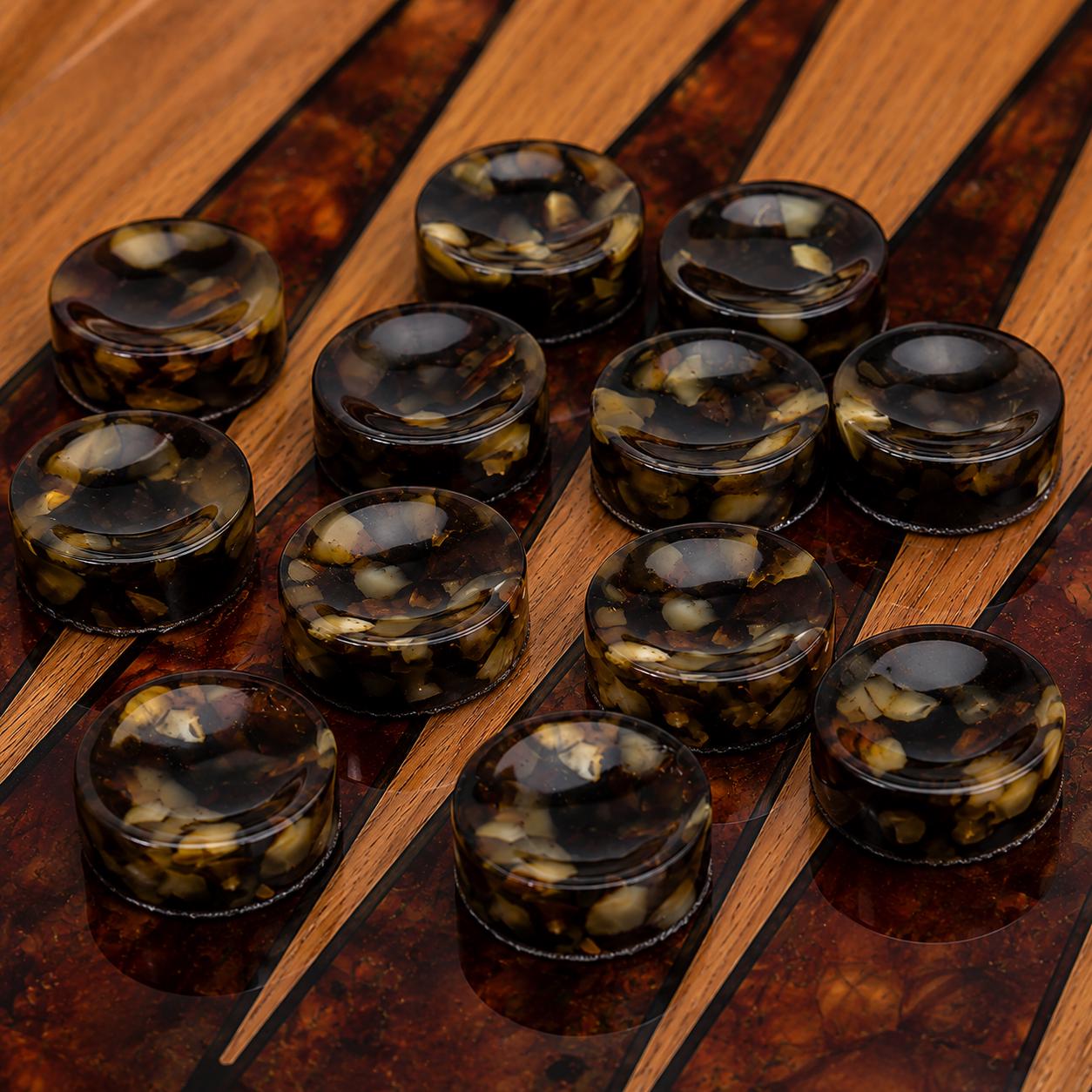 Luxury Baltic Amber Backgammon Set Handmade Wooden Game Board with Amber Checkers Collector Gift for Men Executive Game Set