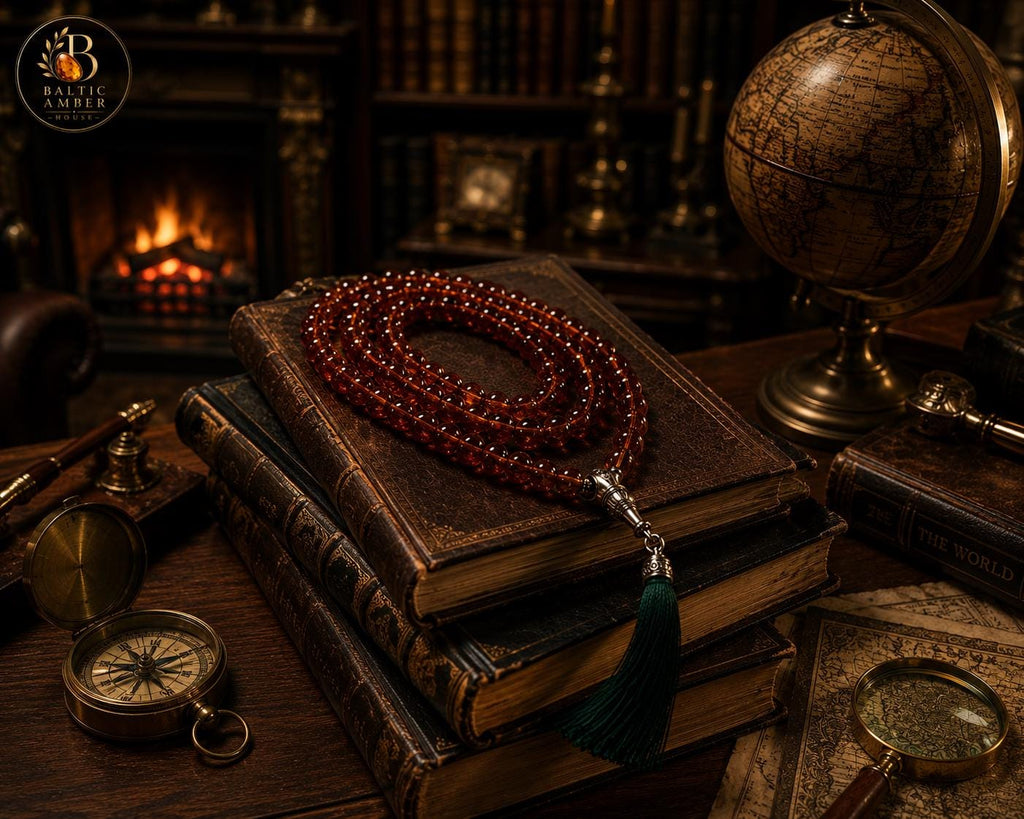 Genuine Baltic Amber Prayer Beads, Handmade Islamic Tasbih, 99 Bead Amber Misbaha, Luxury Muslim Gift for Men, Natural Baltic Amber