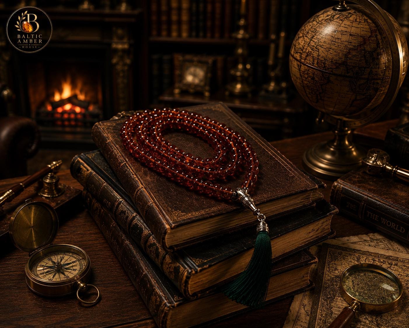 Genuine Baltic Amber Prayer Beads, Handmade Islamic Tasbih, 99 Bead Amber Misbaha, Luxury Muslim Gift for Men, Natural Baltic Amber