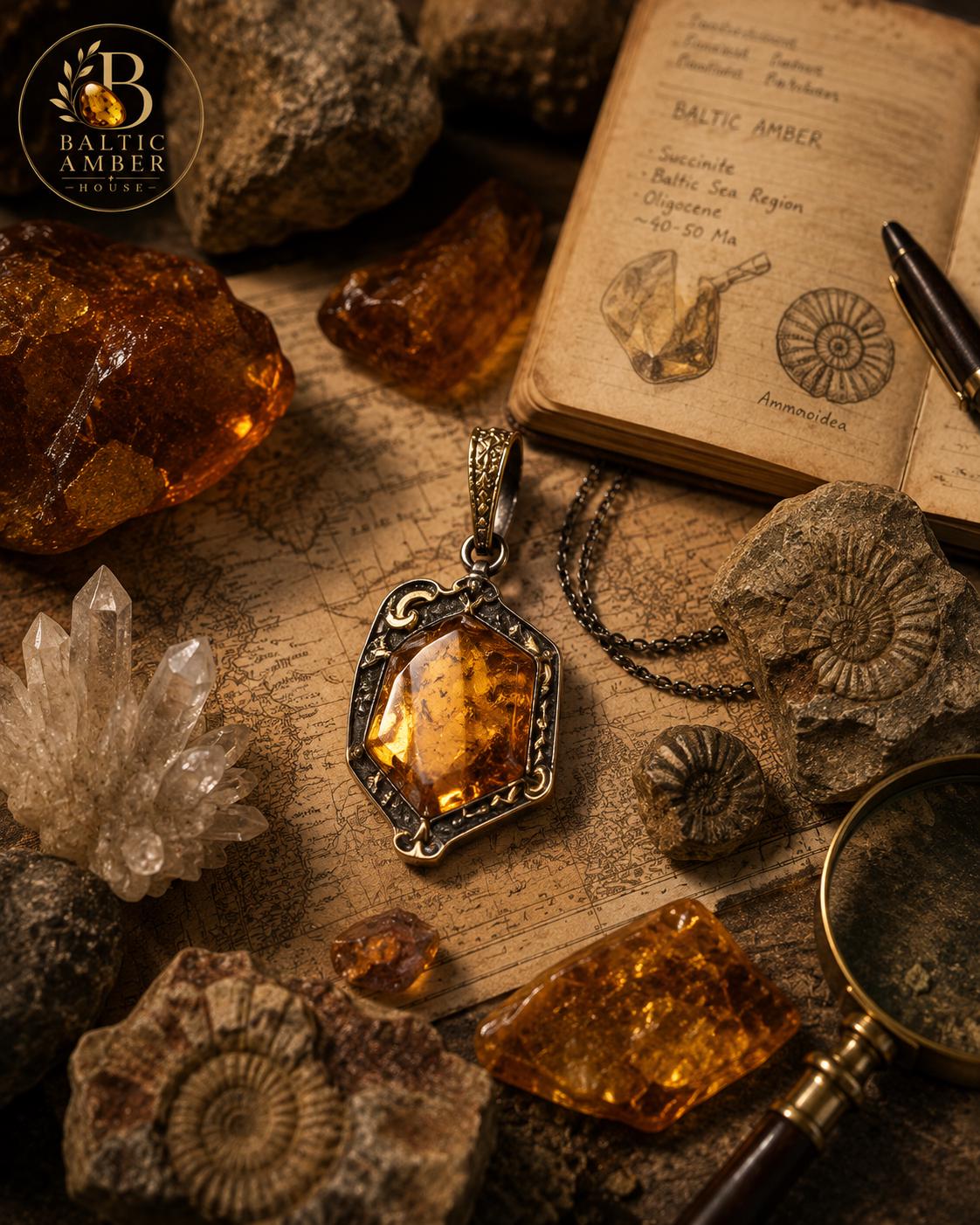 Luxury Natural Baltic Amber Pendant, One of a Kind Jewelry, 925 Sterling Silver, Gold Plated, Handmade Gift