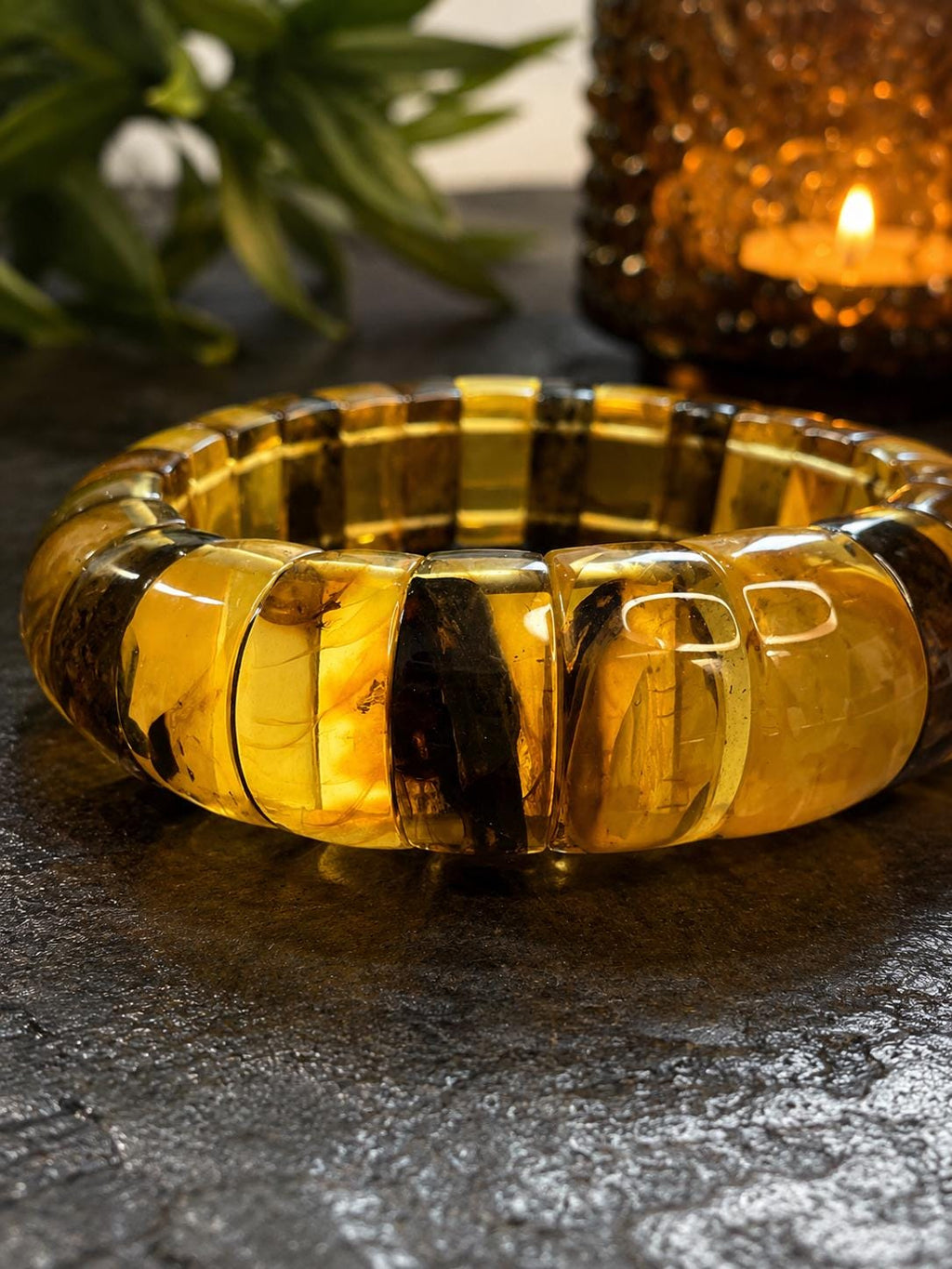 Genuine Baltic Amber Bracelet for Men, 6 Different Weights Available, Natural Stretch Amber Bracelet, Luxury Amber Jewelry Gift for Him