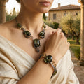 One of a Kind Baltic Amber Jewelry Set, Green Amber Necklace and Bracelet, Museum Quality Collector Jewelry