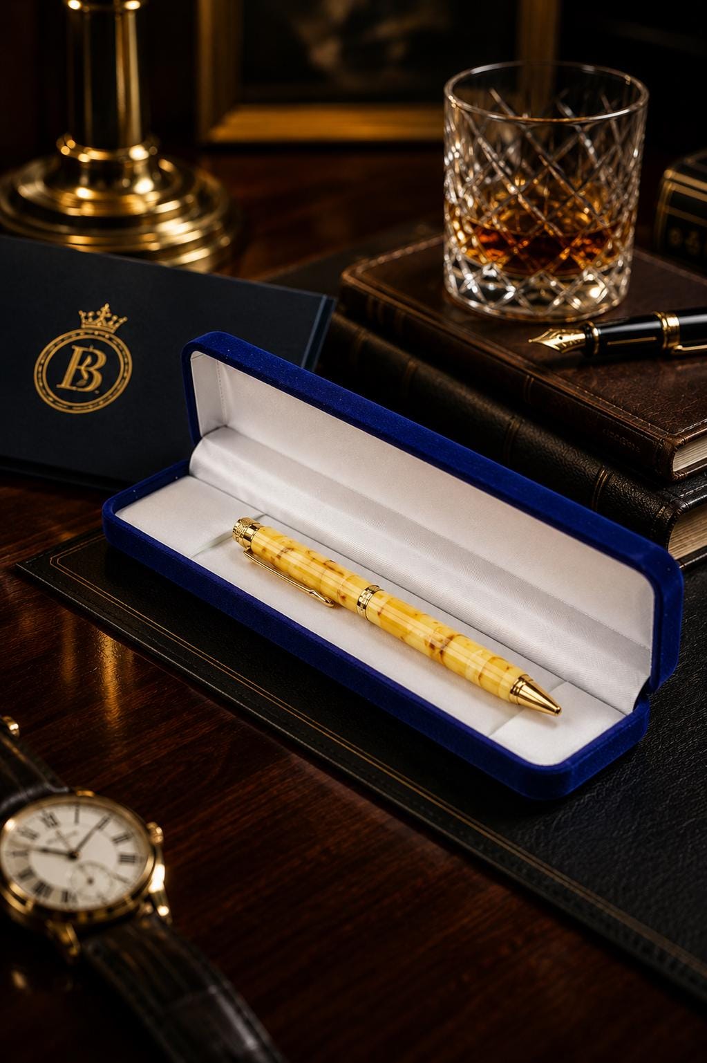 Natural Baltic Amber Pen, Handmade Executive Gift, Genuine Amber Business Pen, Luxury Desk Accessory, Gift for Boss, CEO, Lawyer