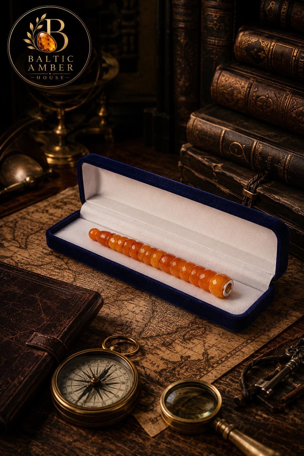 Natural Baltic Amber Cigar Holder, Handmade Amber Cigarette Holder, Luxury Smoking Accessory, Collector Gift for Him, One of a Kind