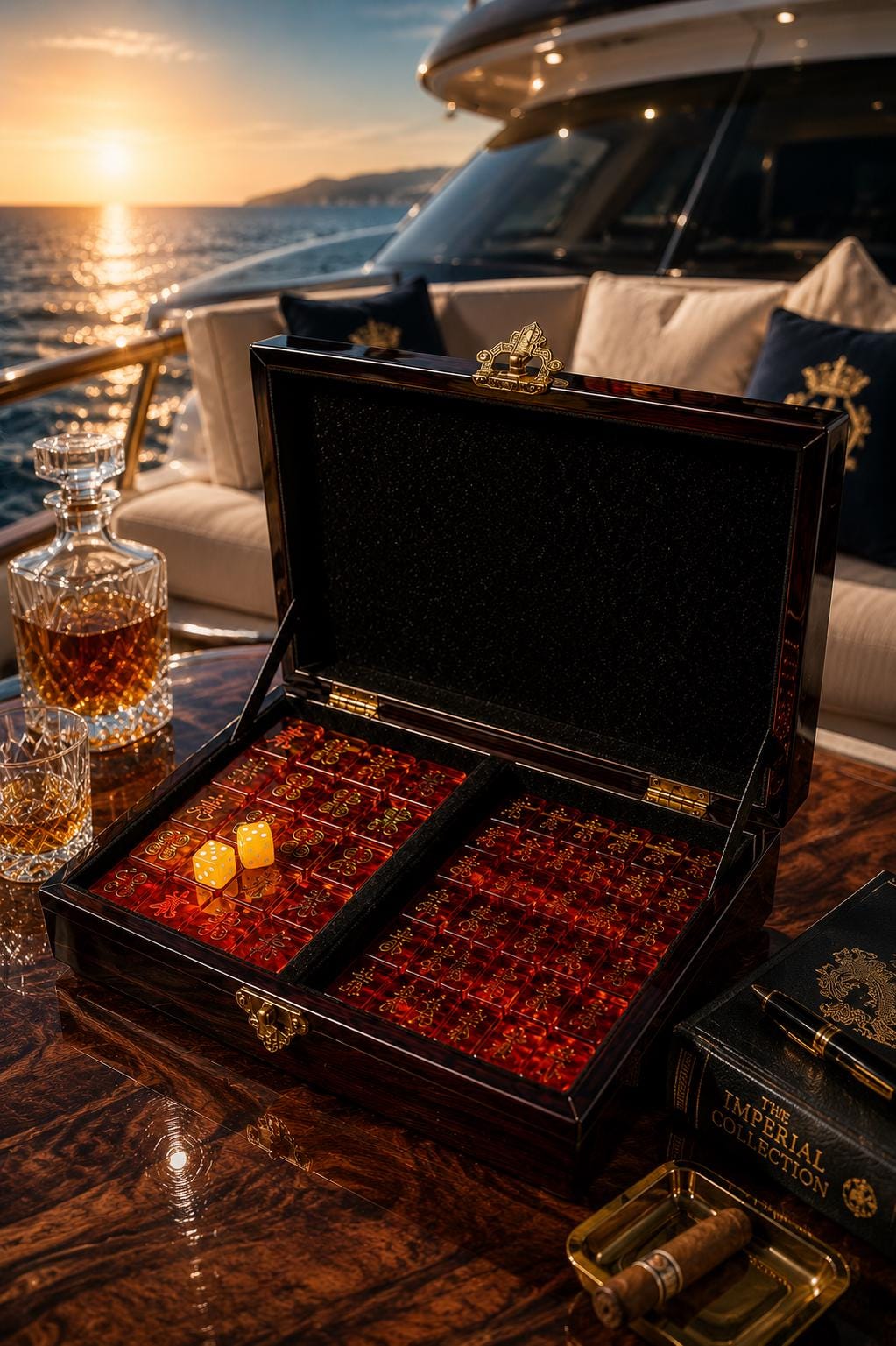 Luxury Baltic Amber Mahjong Set, Handmade Wooden Mahjong Game, Genuine Baltic Amber Tiles, Collector Board Game, Executive Gift