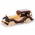 Handcrafted Baltic Amber Mosaic Retro Car – Wooden Collectible Decor